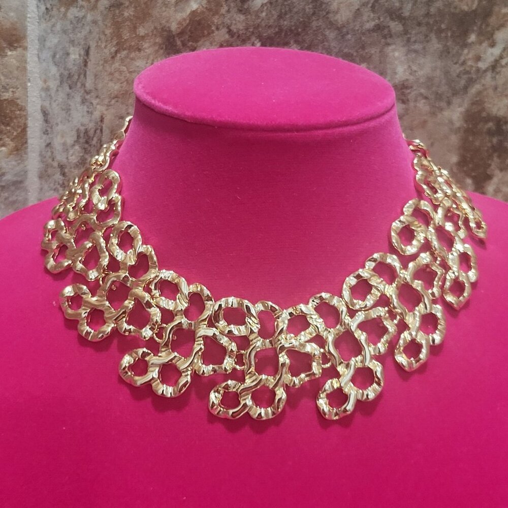 Park Lane  Coral Necklace Choker Gold Tone
